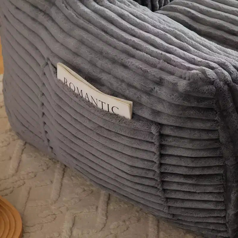 Fauteuil canapé pouf de sol en velours côtelé moelleux moderne avec accoudoirs et repose-pieds, chaise longue paresseuse pour salon, chambre à coucher