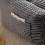 Fauteuil canapé pouf de sol en velours côtelé moelleux moderne avec accoudoirs et repose-pieds, chaise longue paresseuse pour salon, chambre à coucher