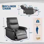 Fauteuil inclinable manuel, fauteuil inclinable, pivotant à 360 degrés, avec accoudoirs rembourrés, pour salon