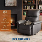 Fauteuil inclinable manuel, fauteuil inclinable, pivotant à 360 degrés, avec accoudoirs rembourrés, pour salon
