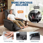 Fauteuil inclinable manuel, fauteuil inclinable, pivotant à 360 degrés, avec accoudoirs rembourrés, pour salon