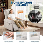 Fauteuil inclinable manuel, fauteuil inclinable, pivotant à 360 degrés, avec accoudoirs rembourrés, pour salon