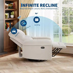 Fauteuil inclinable manuel, fauteuil inclinable, pivotant à 360 degrés, avec accoudoirs rembourrés, pour salon