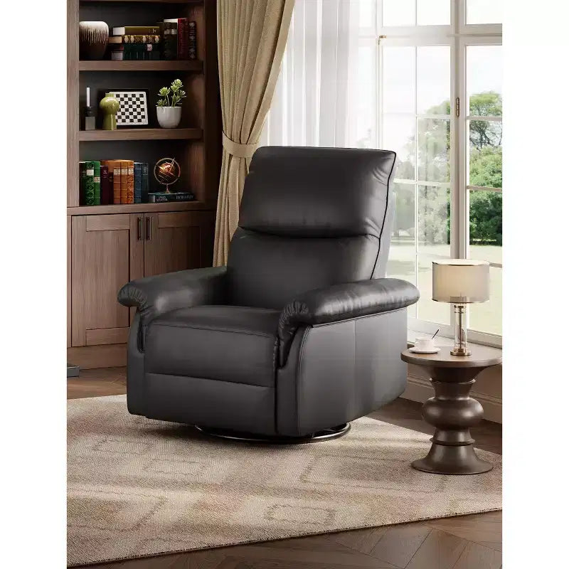 Fauteuil inclinable manuel, fauteuil inclinable, pivotant à 360 degrés, avec accoudoirs rembourrés, pour salon