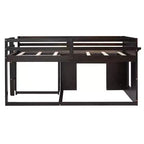 Lit mezzanine bas avec rangement pour enfants, lit mezzanine en bois taille jumeau avec armoire et étagère pour filles garçons