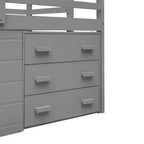 Lit mezzanine bas avec rangement pour enfants, lit mezzanine en bois taille jumeau avec armoire et étagère pour filles garçons