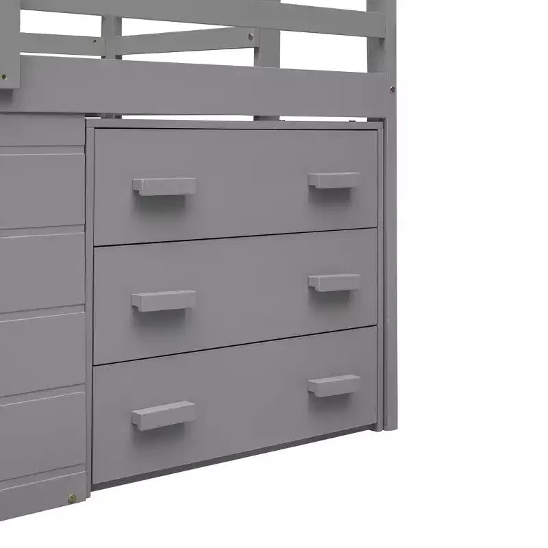 Lit mezzanine bas avec rangement pour enfants, lit mezzanine en bois taille jumeau avec armoire et étagère pour filles garçons