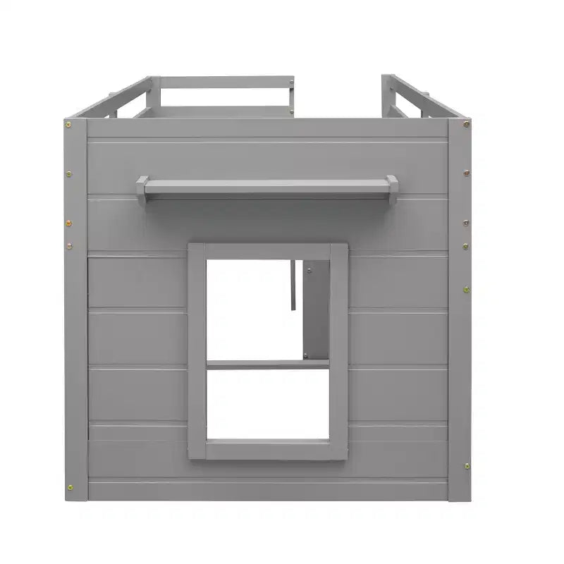 Lit mezzanine bas avec rangement pour enfants, lit mezzanine en bois taille jumeau avec armoire et étagère pour filles garçons