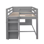 Lit mezzanine bas avec rangement pour enfants, lit mezzanine en bois taille jumeau avec armoire et étagère pour filles garçons