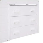 Lit mezzanine bas avec rangement pour enfants, lit mezzanine en bois taille jumeau avec armoire et étagère pour filles garçons