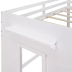 Lit mezzanine bas avec rangement pour enfants, lit mezzanine en bois taille jumeau avec armoire et étagère pour filles garçons