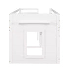 Lit mezzanine bas avec rangement pour enfants, lit mezzanine en bois taille jumeau avec armoire et étagère pour filles garçons