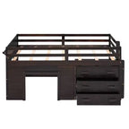 Lit mezzanine bas avec rangement pour enfants, lit mezzanine en bois taille jumeau avec armoire et étagère pour filles garçons