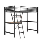 Lit mezzanine en métal pour enfants et adolescents, cadre de lit mezzanine haut avec petite étagère