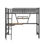 Lit mezzanine en métal pour enfants et adolescents, cadre de lit mezzanine haut avec petite étagère