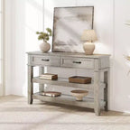 Table d'entrée, Console avec 2 tiroirs de rangement, Table de canapé rustique à 3 niveaux, Tables de couloir pour entrée, salon