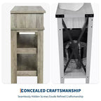 Table d'entrée, Console avec 2 tiroirs de rangement, Table de canapé rustique à 3 niveaux, Tables de couloir pour entrée, salon