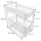 Organisateur d'armoire coulissant, paniers de rangement métalliques à 2 niveaux avec tiroir coulissant, paniers de rangement coulissants en acier au carbone pour garde-manger de cuisine