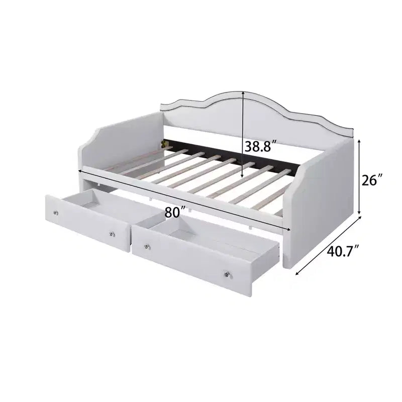 Lit de repos en velours jumeau/double avec bande lumineuse contrôlée par application et 2 tiroirs