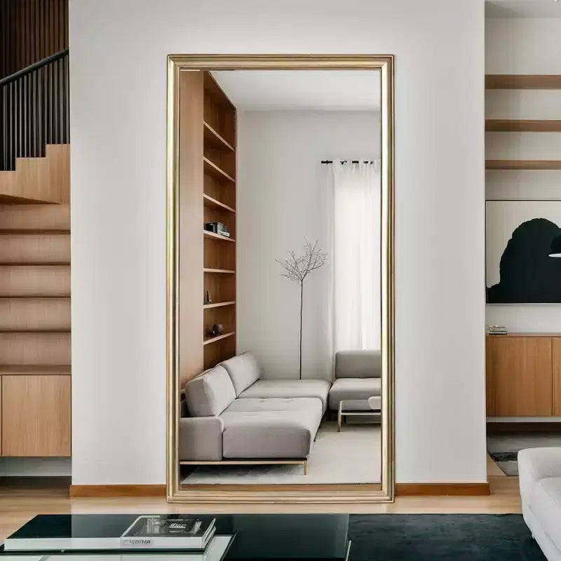 Miroir pleine longueur sur pied ou mural avec cadre en bois, 32*70