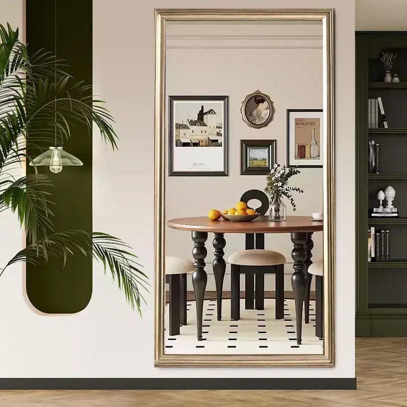 Miroir pleine longueur sur pied ou mural avec cadre en bois, 32*70