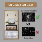 Miroir pleine longueur sur pied ou mural avec cadre en bois, 32*70