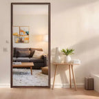 Whisen Full-Length Floor Standing or Wall-Mounted Mirror with Wood Frame, 32*70