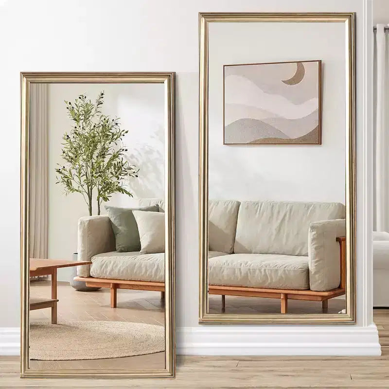 Miroir pleine longueur sur pied ou mural avec cadre en bois, 32*70