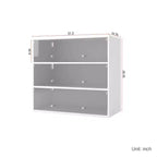 Meuble à chaussures avec trois portes vitrées, Rangement pour chaussures avec poignée en métal, Meuble de rangement pour chaussures pour l'entrée, le salon