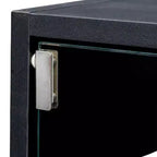 Meuble à chaussures avec trois portes vitrées, Rangement pour chaussures avec poignée en métal, Meuble de rangement pour chaussures pour l'entrée, le salon