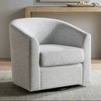 Fauteuil pivotant en tissu gris, 30 3/4 po de large, modèle Barrel