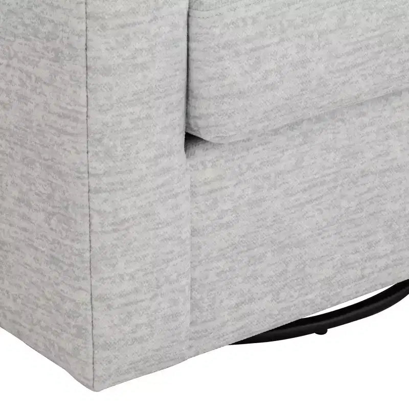 Fauteuil pivotant en tissu gris, 30 3/4 po de large, modèle Barrel