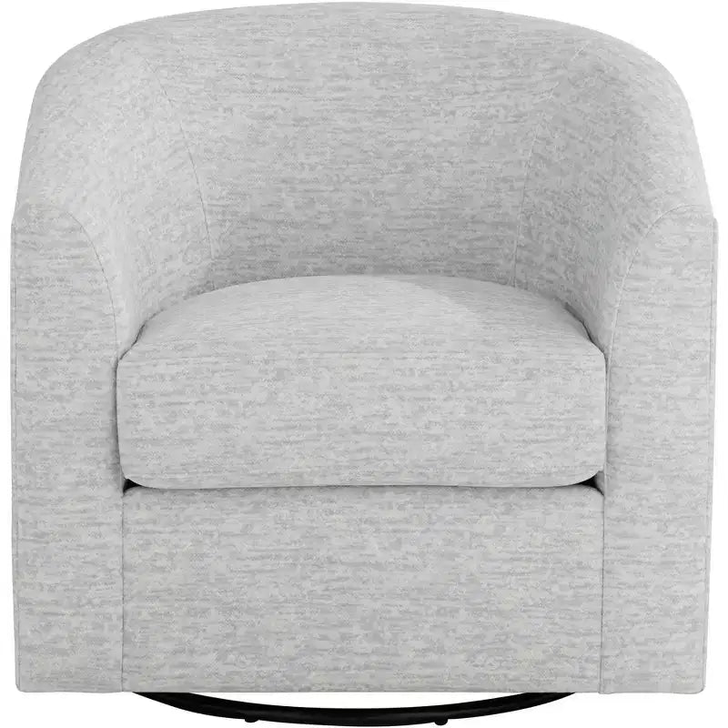 Fauteuil pivotant en tissu gris, 30 3/4 po de large, modèle Barrel