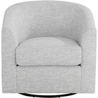 Fauteuil pivotant en tissu gris, 30 3/4 po de large, modèle Barrel