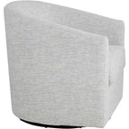 Fauteuil pivotant en tissu gris, 30 3/4 po de large, modèle Barrel
